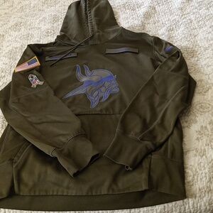 Minnesota Vikings Nike Olive Green Salute to Service Hoodie Hooded Sweatshirt